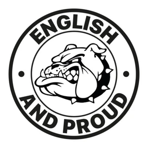 English and Proud Bulldog Self-Adhesive Vinyl Sticker Decal Window Laptop - Picture 1 of 2