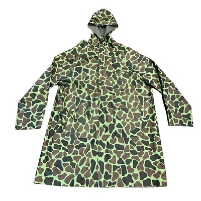 Sportsmans Choice XL Duck Camo Rain Jacket Camouflage Poncho Full Zip Reversible - Image 1 of 4