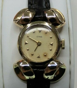 CYMA 14K Yellow Gold Vintage Retro 18mm Lady's Wristwatch - Picture 1 of 9