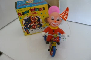 CLOWN TRICYCLE TIN TOY JOUET TOLE   VINTAGE 60/70  MTU NIB NEUF BOITE . - Picture 1 of 6