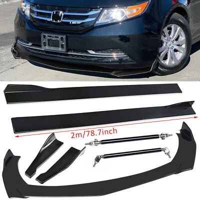 For Honda1 Front Bumper Lip Splitter 78.7"Side Skirt Rear Rear Bumper Lip - Image 1 of 4