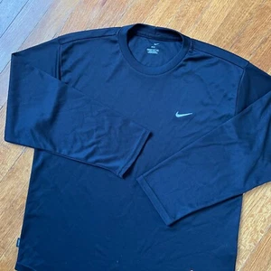 Nike DriFit Sweatshirt Boy Youth Large 14-16 Black Crewneck Long Sleeve Pullover - Picture 1 of 12