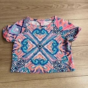 Lilly Pulitzer Girls Mini Dossie Short Top Cropped Short Sleeve Size L (8-10) - Picture 1 of 5