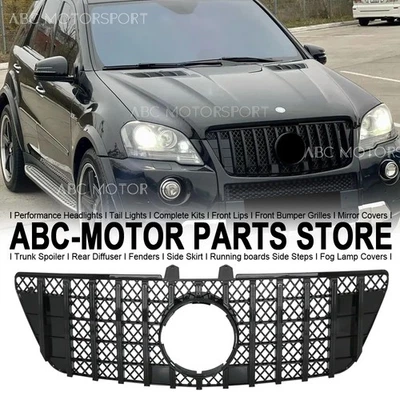 Glossy Black Front Grille For Mercedes Benz ML-Class W164 2009-2011 ML350 ML450 - Image 1 of 4