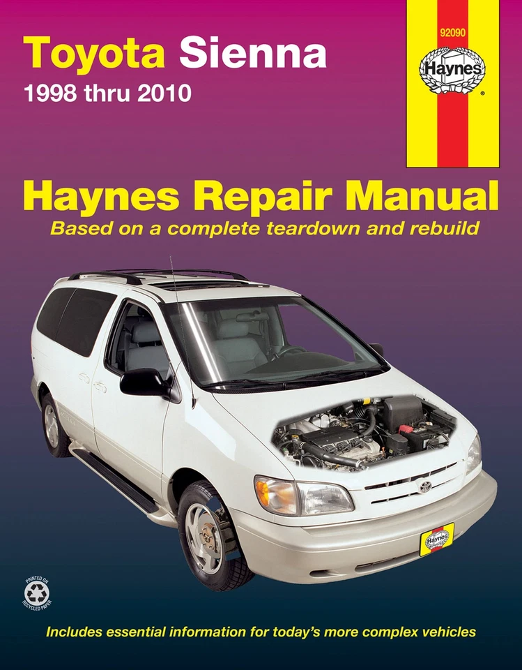 Manual de reparación Haynes Toyota Sienna 1998-2010 todos los modelos Foto 1 de 1