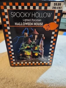 Vintage Spooky Hollow Lighted Porcelain Halloween House Haunted Hotel 1996 - Picture 1 of 9