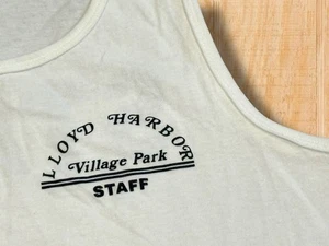 RARE! LLOYD HARBOR VILLAGE PARK STAFF LARGE LONG ISLAND NY WHITE SHIRT TANK TOP - Picture 1 of 12