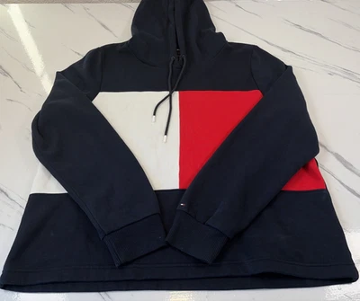 Sudadera con capucha Tommy Hilfiger con cordón en bloques de colores y cremallera para mujer talla grande Foto 1 de 4