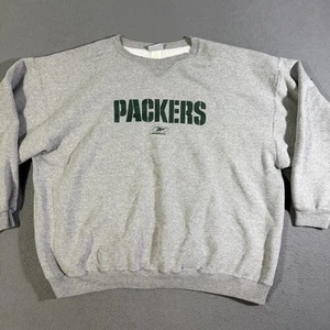 Vintage Reebok Green Bay Packers NFL Football Crewneck Sweatshirt Mens XXL Y2K - Picture 1 of 8