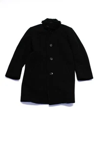 Tallia Childrens Girls Long Fleece Full Zip Peacoat Jacket Black Wool Size 12/14 - Picture 1 of 5