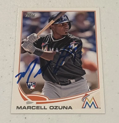 Actualización Topps 2013 autografiada por Marcell Ozuna US279 Miami Marlins RC automática Foto 1 de 2