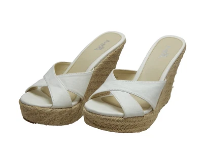 Sandalias Romina de tacón alto de cuña para mujer Mia Girl blancas talla 7,5 envío y devolución gratuitos Foto 1 de 4