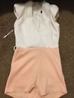 White And Pink Misguided Romper Size 6 Perfect Condition (522)
