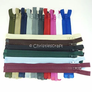 Plastic Teeth Chunky Open End Zip - Choice of Colour & Length - Picture 1 of 17