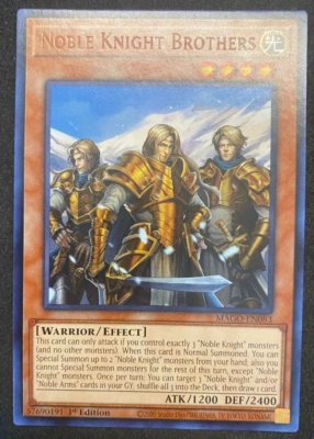 Noble Knight Brothers - Yugioh TCG - MAGO-EN083 - Misprint Missing Card Name - Image 1 of 2