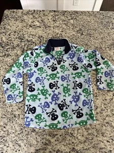 HANNA ANDERSON Boys Skull Bones Printed Fleece Size 130cm/8 - Picture 1 of 4