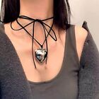 Choker Necklace Chunky-Heart Collar Chain Tie-up Jewelry Accessory for Teen Girl