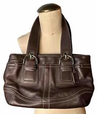 Coach, Soho F10911 Brown Leather Top Stitch Satchel Hand Bag Very Good Condition