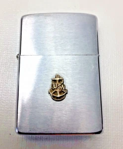 Vintage 1962 USN Anchor Emblem United States Navy Zippo Lighter Pat 2517191 Nice - Picture 1 of 14