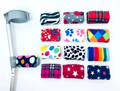 COMFY CRUTCH COVERS Crutch Handle Padded Covers Fleece Foam Pad Adult Crutches NHS