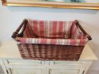 Rattan Lined Basket with Handles, 24" x 17" x 12" ~ USED