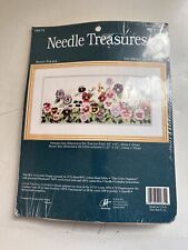 Pansy Parade Needlepoint Crewel Floral Embroidery Kit NEW Needle Treasures 18x8”