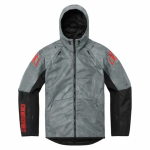 Icon Airform Battlescar Giacca Moto Ventilata con Cappuccio in Tessuto - Grigio - Foto 1 di 8