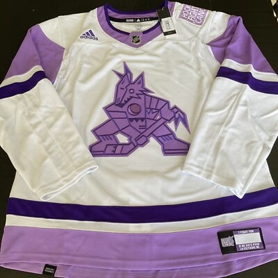 Camiseta Adidas 2023 Hockey Lucha contra el Cáncer Arizona Coyote ADIZERO Auténtica Nueva con Etiquetas Talla 54 Foto 1 de 4
