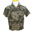 KAI-VEIKAU Fiji Men's (Size Medium) Brown Floral Short Sleeve Hawaiian Shirt Top
