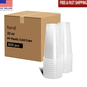 600ct Disposable Plastic Cups 32oz BPA Free Cold Drink Recyclable New - Picture 1 of 6
