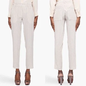 Vanessa Bruno natural silk striped dress pants Size 4 - Picture 1 of 11