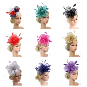 Mujeres Organza Fascinador Sombrero Flor Clip de Pelo Iglesia Boda Fiesta Prendas para la cabeza - Imagen 1 de 22