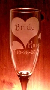 Petal Heart Bride Groom Set Wedding Champagne Custom-Made Free Personalization - Picture 1 of 5