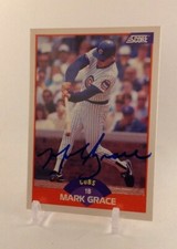 1989 Score Mark Grace Signed Card #362 Mint Chicago Cubs