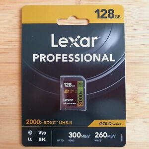 ⚡8k Lexar Professional 2000x 128GB SDXC UHS-II Card 8K V90 - LSD2000128G-BNNAG