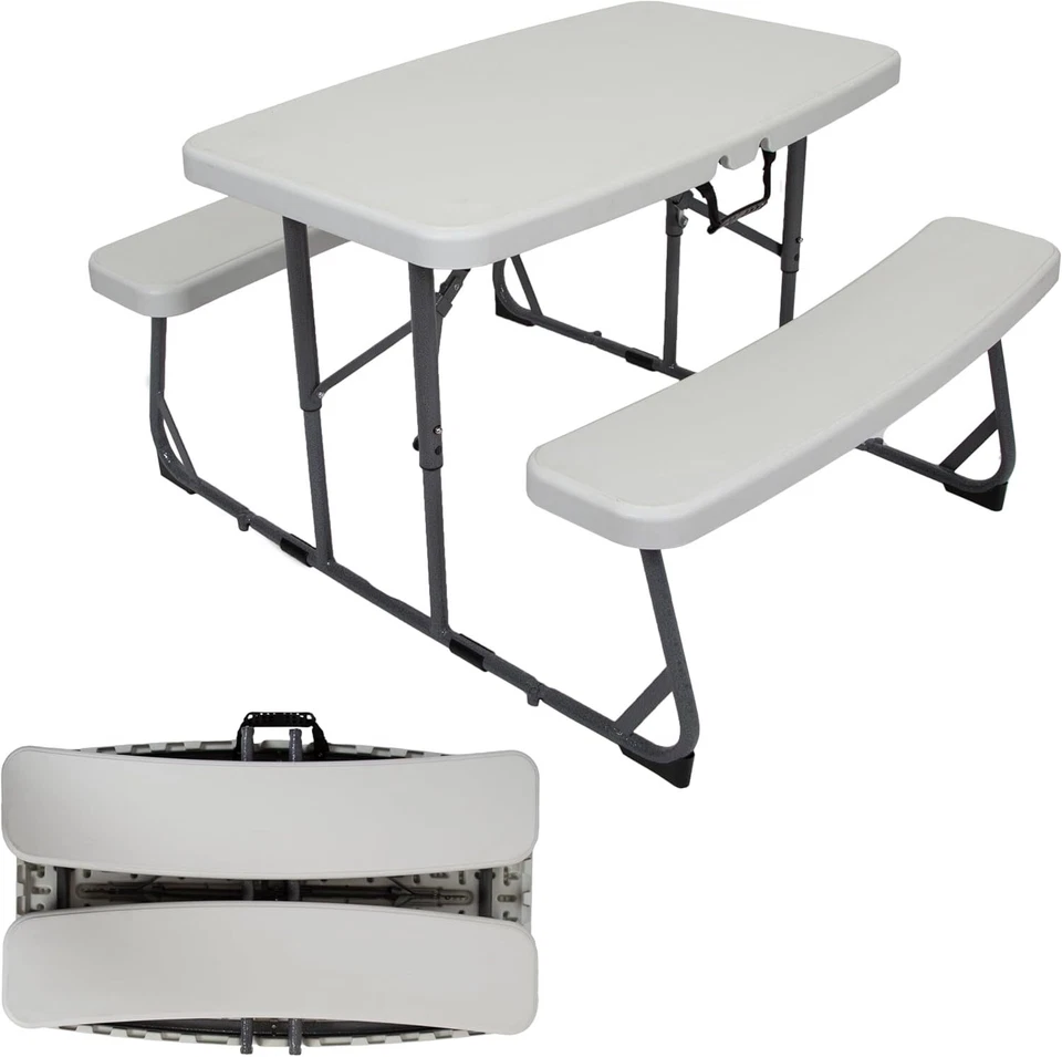 Mesa de piquenique infantil compacta Stansport (G-940), branca - Imagem 1 de 4