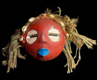 African GHANA Mask-Wooden Handmade folk art Antiques Mid-century-9848
