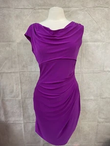 Ralph Lauren Women’s Burgundy Round Neck Fitted Dress Size 10 - Picture 1 of 8