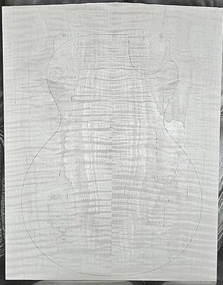 Figured 4a curly maple droptop glued guitar top - Image 1 of 4