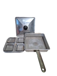 Sartén cuadrada de aluminio vintage Mirro de 8” para cazar huevos - Imagen 1 de 3