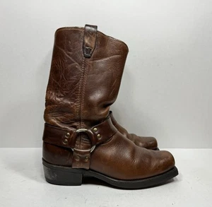 Vintage Durango Biker Harness Boots Brown Leather Men’s Size 8.5 D Made In USA - Picture 1 of 9