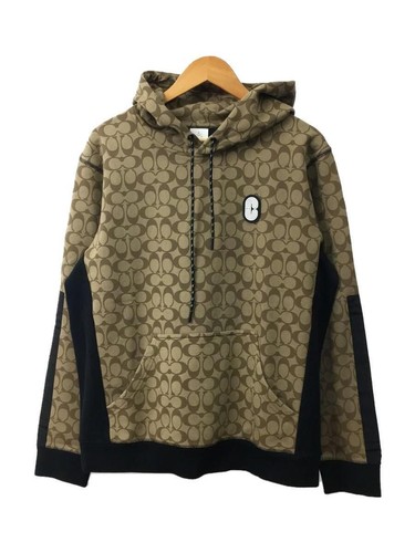 Coach Felpa con Cappuccio Firma L Cotone Cammello 89747 Marrone Usata