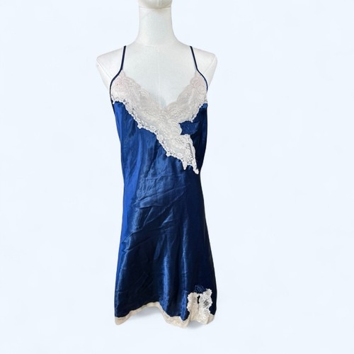 UNDERCOVER Abito slip Victoria's Secret G Label taglia Med blu e bianco raso pizzo