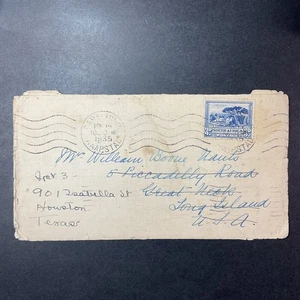 AIR MAIL COVER 1935 SOUTH AFRICA Cape Town USA NEW YORK Long Island Great Neck - Picture 1 of 2