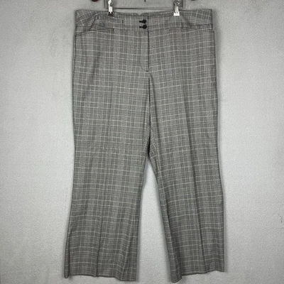 Lane Bryant Dress Pants Womens Size 20 Gray Plaid Straight Relaxed Stretch - Image 1 of 4