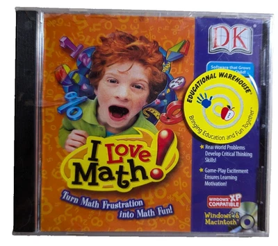 DK I Love Math! PC CD ROM Ages 7-11 Raise Math Scores New Sealed Ships Fast - Image 1 of 4