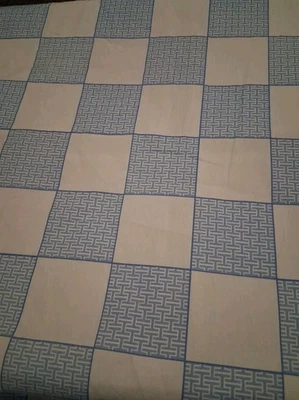 蓝色和白色 2.5 英寸积木棉质面料 108 英寸 X 36 — 第 1/4 张图片