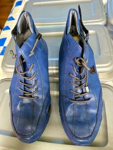 Rare DBECK Designer Leather Shoes – Blue High-Top Fashion Sneakers, Size 7 - Picture 1 of 3
