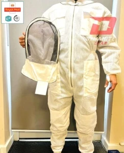 Ventilated 3 Layer Mesh Beekeeping Suit Fencing Veil Beekeeper White Mesh Suit - Picture 1 of 17