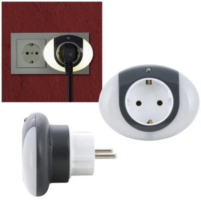 2Stk LED Nachtlicht Zwischenstecker Dämmerungssensor Orientierungsli​cht Stecker - Bild 1 von 4